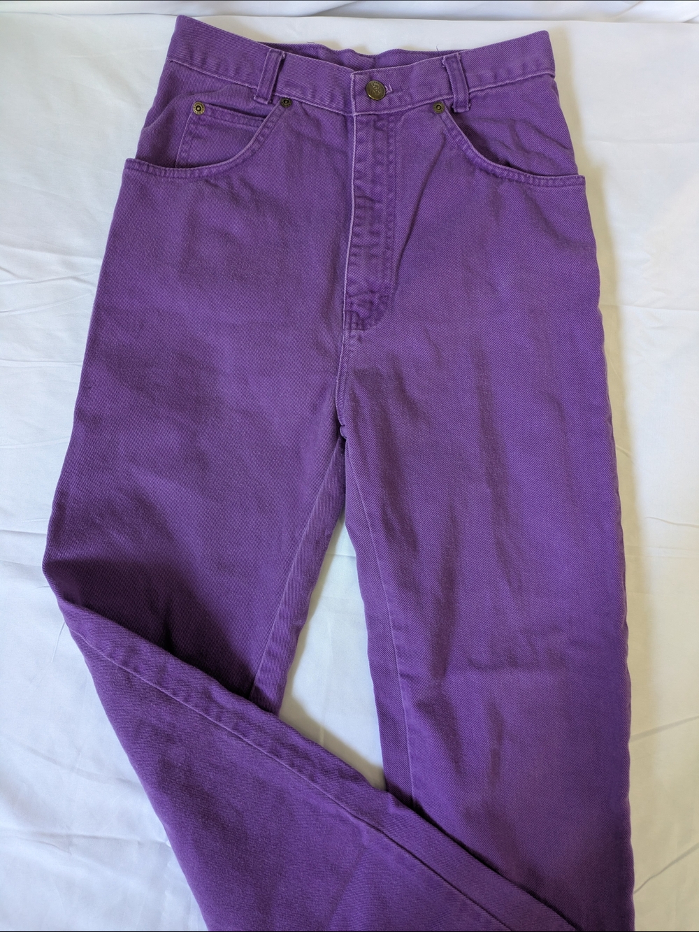 Vintage Camp Beverly Hills Purple High-Waisted Denim Jeans - Girls Size 14R